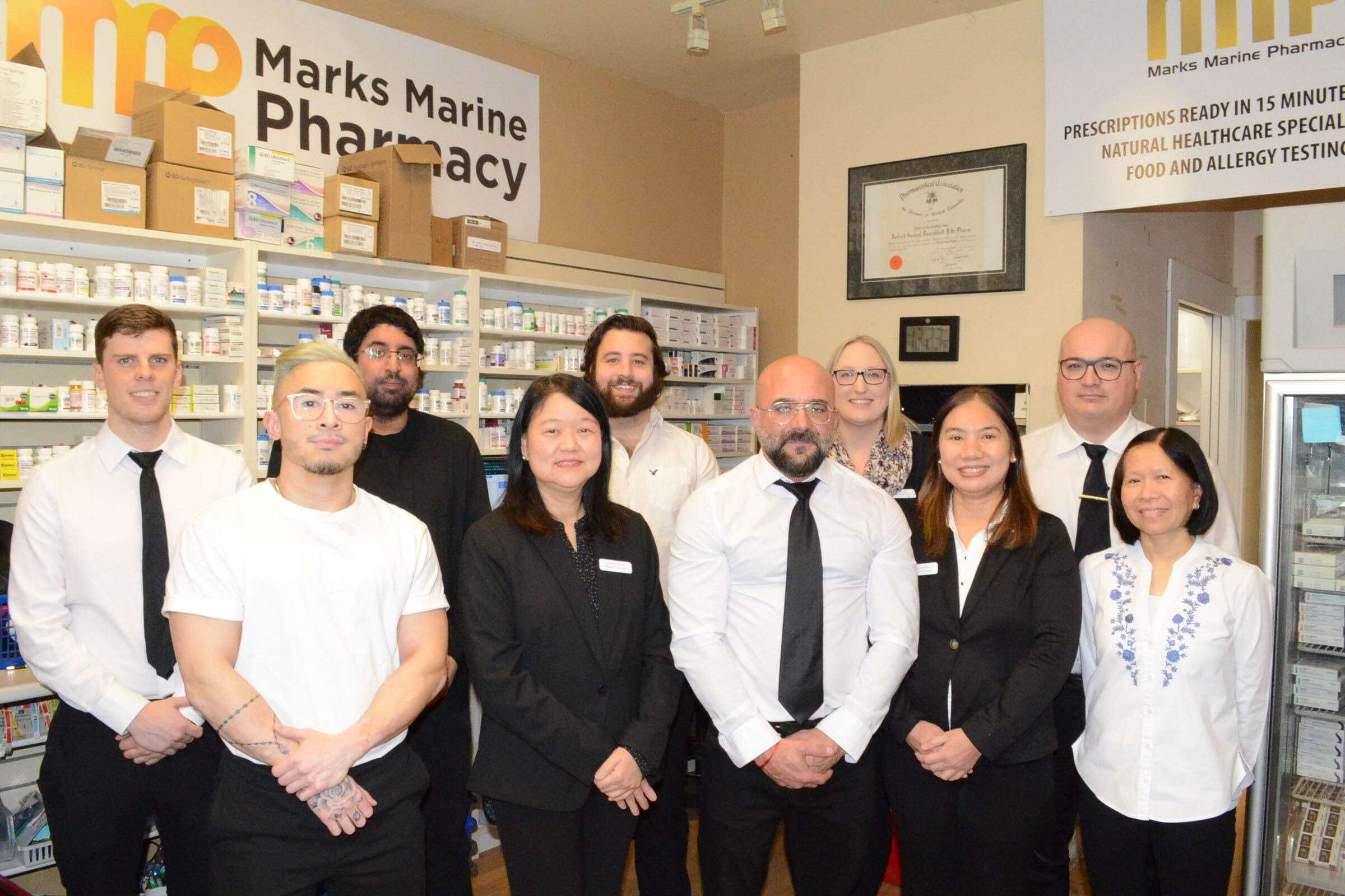 The Marks Marine Pharmacy team, Vancouver BC